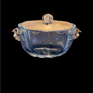 Danish DHG Crystal Bowl, Silver Lid